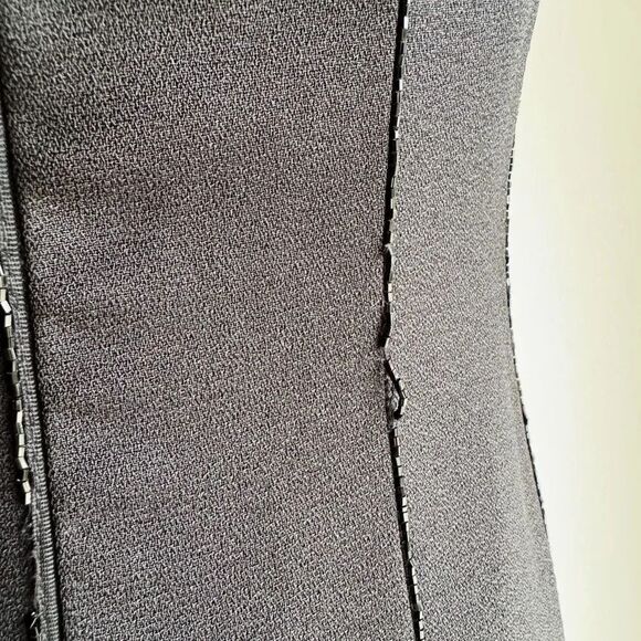 VINTAGE Black Trumpet Maxi Beaded Formal Dress Size 6 - Picture 8 of 8